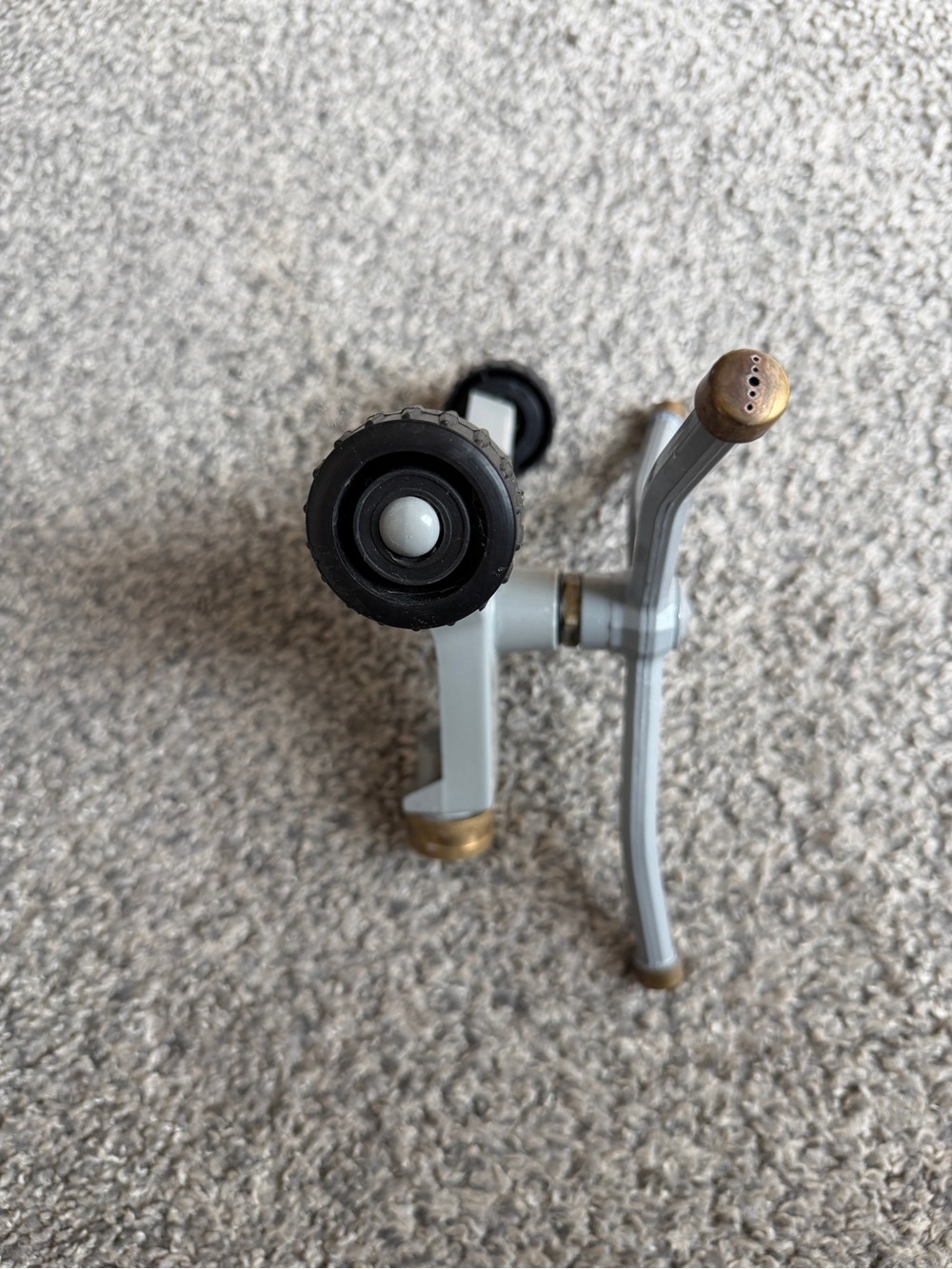 Gray and Gold Oscillating Lawn Sprinkler with Wheels - Picture 11 of 12
